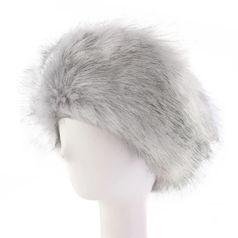 Bandanas Winter Fur Warm Headband Fox Fur Hat Faux Fur Head Warmer Women's Ear Warmer Earmuff Turban Hair Band Hair Accessories mad bomber leather rabbit fur hat Bomber Hats