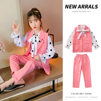 

Girls Clothes Autumn Vest shirt Pants 3pcs suit for Girls Clothing Set Teenager Kids Tracksuit for Girls Outfits 8 10 12 Years