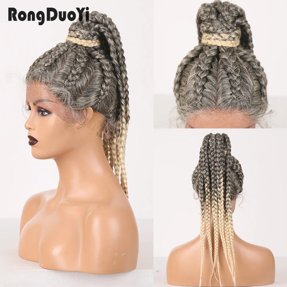 Braided Box Braids Wig Synthetic Lace Wigs for Women Long Hair Braids Wig High Temperature Fiber Cosplay Wigs Heat Resistant
