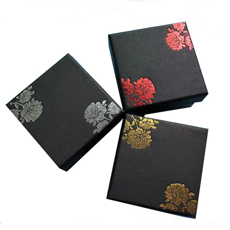 

Box For Jewelry Free Shipping wholesale 100pcs/lot 5*5*3.5cm Gilding printing Ring Earring Packaging Boxes Wedding Jewelry Pack