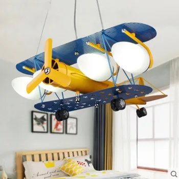 

Modern Simple Boy's Room Chandeliers Bedroom Study Creative Cartoon Hanging Lamp Eye Protection LED Airplane Children's Lamp