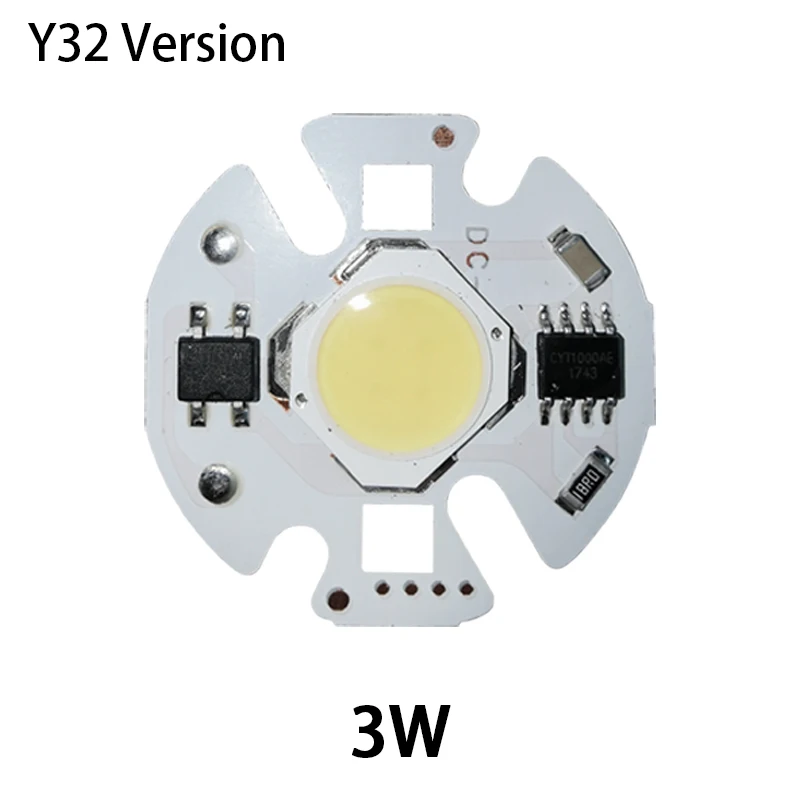 3W Y32 Version Светодиодный чип COB 10 Вт, 20 Вт, 30 Вт, 50 Вт, 220 В, Smart IC, нет необходимости в драйвере 3 Вт, 5 Вт, 7 Вт, 12 Вт, светодиодный светильник для прожектора, точечный светильник Diy, светильник ing - Испускаемый цвет: 3W Y32 Version