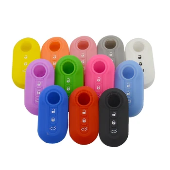 Keyforkess3 Bottoni di Vibrazione Pieghevole Chiave A Distanza Borsette Fob Del Silicone Copertura Della Cassa Chiave Per Fiat 500 Ducato Punto Pando Chiave protezione - YIQIXIN 3 Bottoni di Vibrazione Pieghevole Chiave A Distanza Borsette Fob Del Silicone Copertura Della