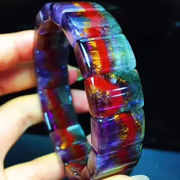 

Certificate Natural Cacoxenite Auralite 23 Canada Bracelet Women Men 16x11.6x6.3mm Rectangle Beads Reiki Stretch Rare AAAAA