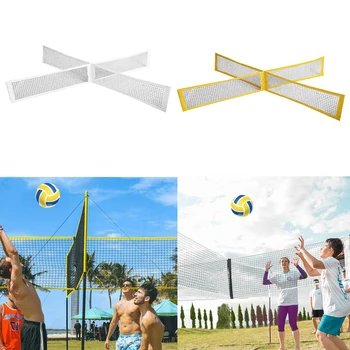 

Portable Outdoor Sand Grass Or Indoors Cross Volleyball Sports Volleyball Net Quickstart Tennis Badminton Square Net