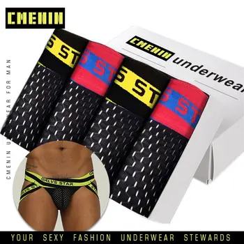 

4pcs/lot Breathable Gay Men Sexy Underwear Men Thong men jockstrap mens thongs and g strings sissy panties string men lingerie
