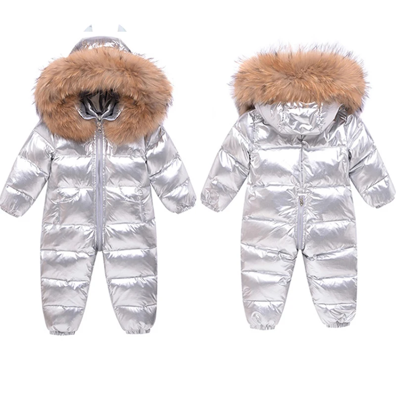 Winter Warm 80 90 100cm 1 2 3 Years Kids Down Coat Thicken Waterproof Snowsuit Infant Jumpsuit Parka Baby Girl Boys Romper