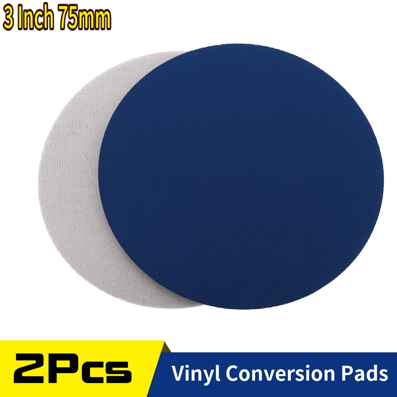 2 Pack 3" 75mm Hook & Loop to PSA Vinyl Conversion Pads Interface Pad