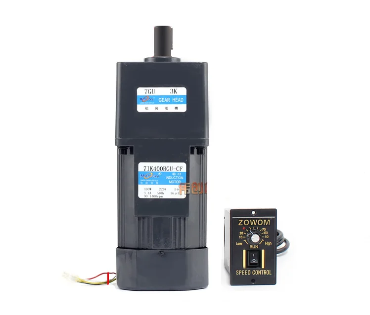 7IK400RGU-CF AC gear reducer motor, speed regulation, reversible, large torque + speed controller