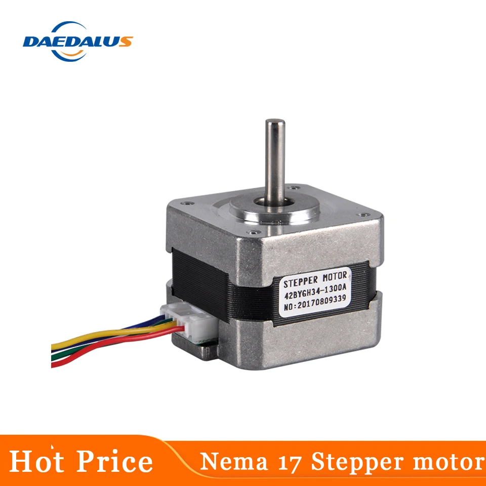Низкая Шум 2 фазы 4 провода Nema17 шагового двигателя 42BYGH34 1300A шаговый двигатель для гравировки и 3D-принтеры
