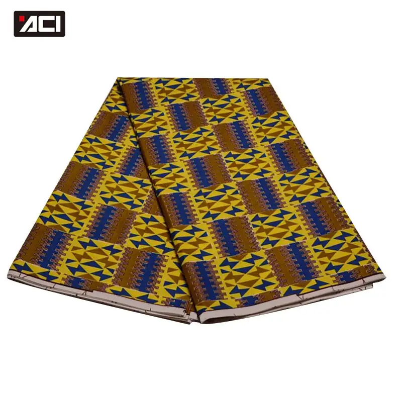 

ACI 6 Yards New African Print Ghana kente Fabric Hot Sale Ankara Fabric African Real Wax Prints Ghana Kente Design Nigeria Wax