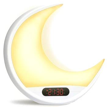 

New Sunrise Alarm Clock Wake Up Light (24H Format) Sunrise Simulation and Sunset Fading Night Light Clock US Plug