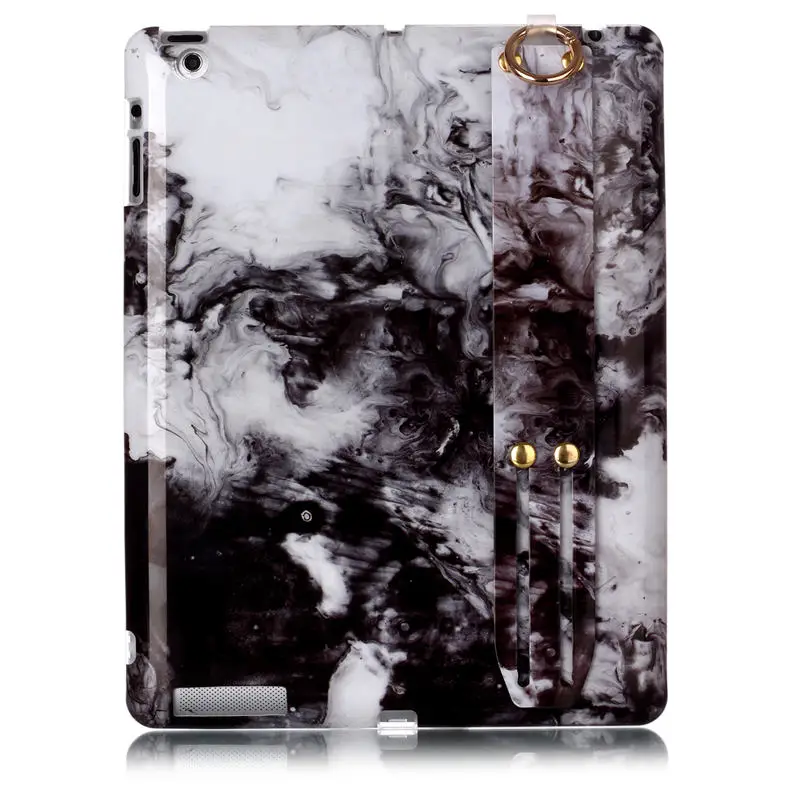 Модные яркие Цвет Мрамор чехол для Apple iPad 2/3/4 9,7 дюймов планшет браслет ручной кольцо-держатель на палец подставка Мягкий ТПУ чехол с мультипликационным рисунком - Цвет: Q