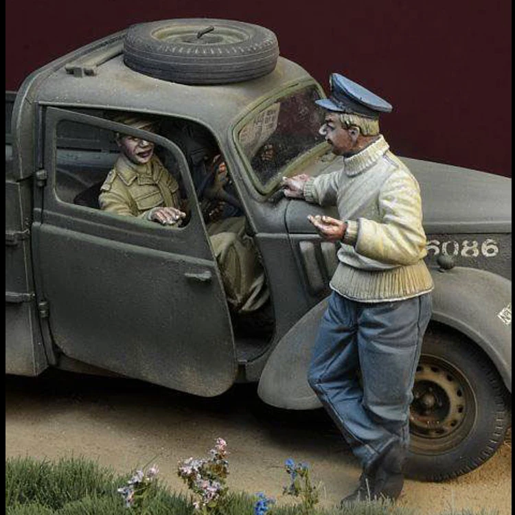 1/35 масштаб Неокрашенная фигурка из смолы набор из 6 фигурок GK фигура
