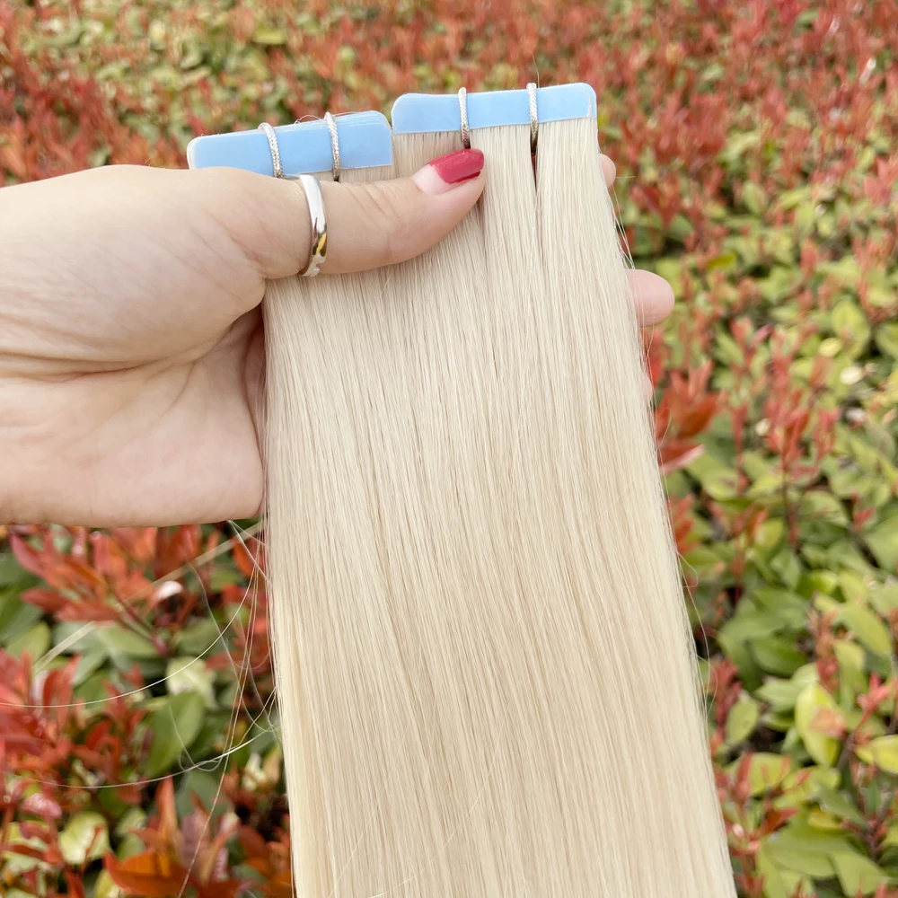 Hot Sale 60--Tape Hair-Extensions Skin-Weft Seamless-Hair Isheeny Adhesive-Tape Remy Platinum znK8jEmz