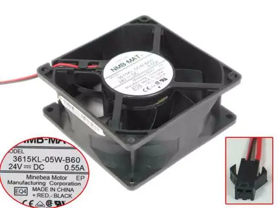 NNMB-MAT 3615KL-05W-B60 EQ4 EQ1 DC 24V 0.55A защитного стекла 92x92x38 мм 2-провод Сервер вентилятор охлаждения