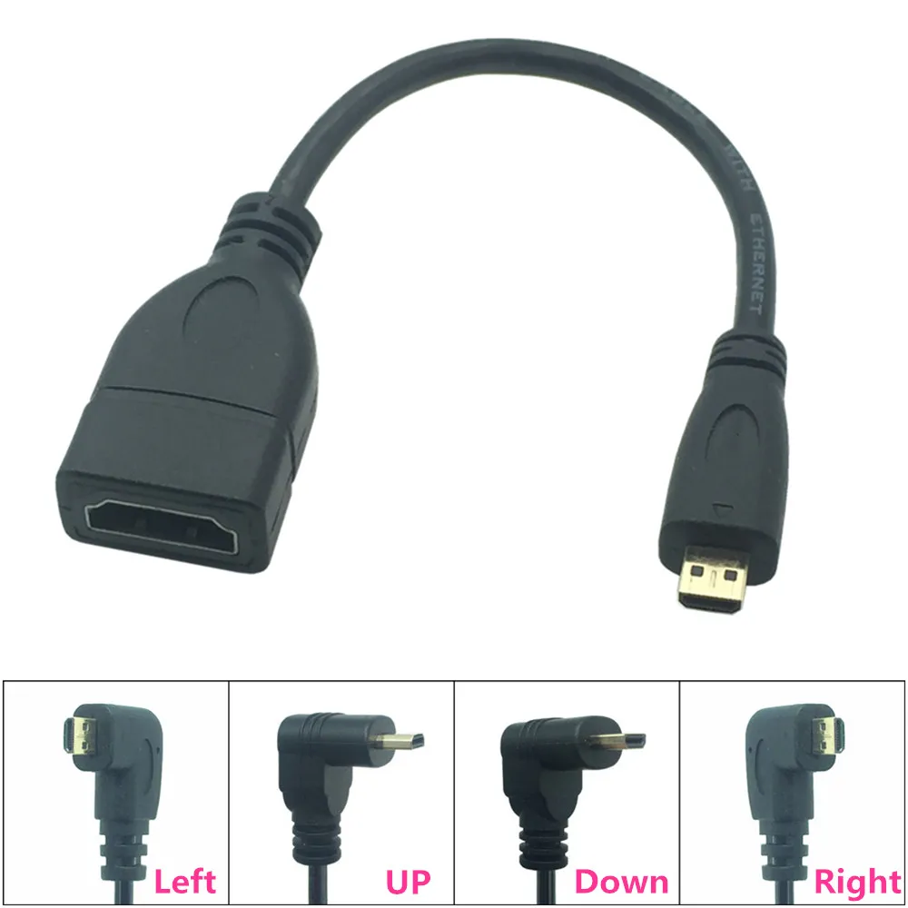 Adapter Extension-Cable Micro-Hdmi-Compatible-Cable Female 90-Degree Right Angled Convertor-Up/Down
