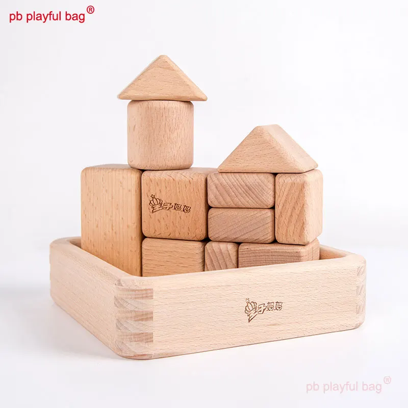 

PB Playful Bag Enlightenment of children's educational toys with super large wooden building blocks DIY Creative gift UG59