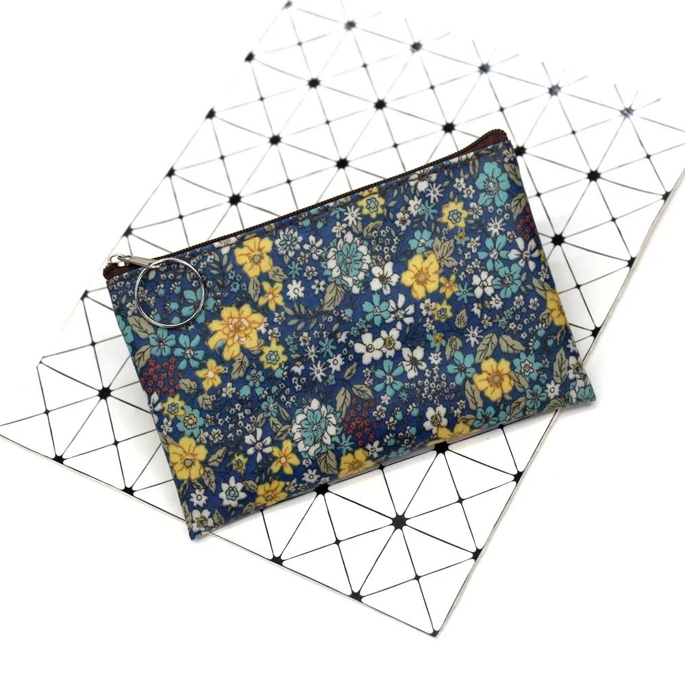 Classic Print Creative Coin Purse Flower Pattern Change Purse Lady Card Holding Small Square Wallet Vintage Student Mini Wallet