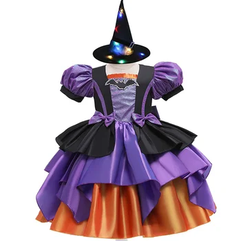 

Halloween Hat Kids Clothes Set Children Clothing 2 to 10 Years Dress for Girls 2020 New Hit Winter Autumn Girl Mesh Tutu Dresses