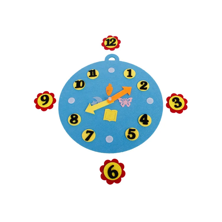 

Nonwoven Fabric Early Education Decoration Educational Baby Recognize Time Children Cognitive Early Education Toy Customizable