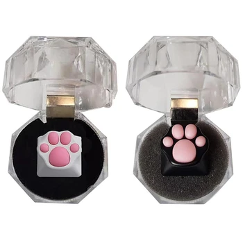 

2x Cat Claw ESC Keycap PBT + Silicone Keycap for Mechanical Keyboard-Black & Pink & White & Pink