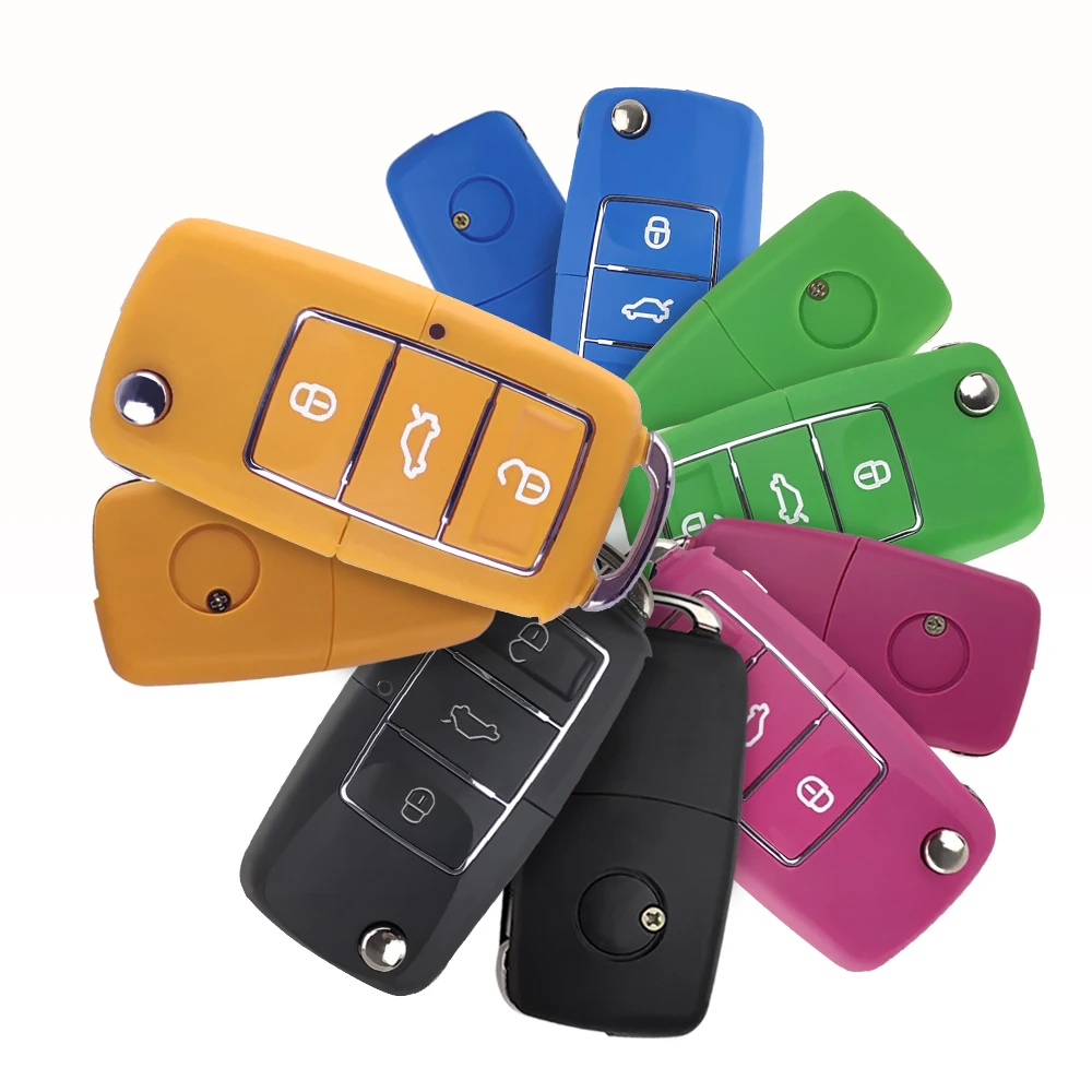 OkeyTech для VW Seat Skoda Jetta Golf Passat Beetle Polo Bora Octavia чехол ключей с 3 кнопками Складной флип