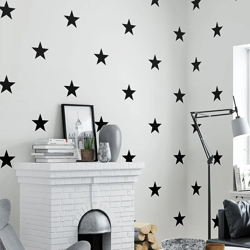 

Nordic Wallpaper INS Modern Minimalist Geometry Five-pointed Star Living Room Bedroom TV Backdrop Wall Star Wallpaper