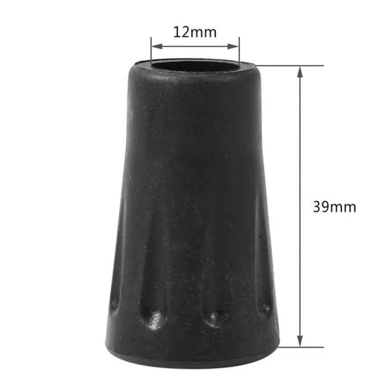 Rubber Antiskid Walking Stick Crutch Cane Bottom Pads Cane Cover Protector Climbing Hiking Trekking Pole Tip 12mm X39mm trekking pole trekking poles walking stick pads walking stick crutch tip pad trekking pole tip protectors