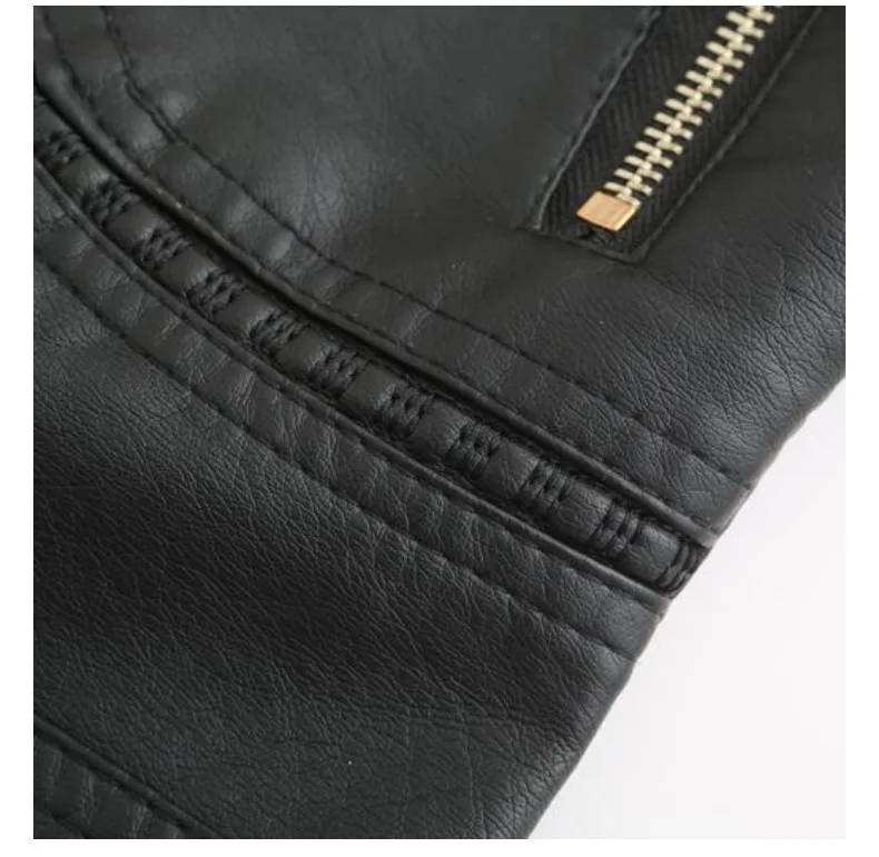 Новинка, высококачественные женские Куртки из искусственной кожи, черная кожаная куртка в стиле панк размера плюс, Черная байкерская куртка из искусственной кожи, роскошная женская куртка