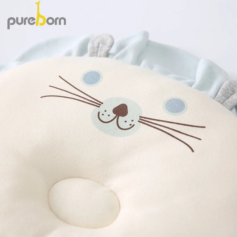 Pureborn анти-рулон малыша Подушка моющаяся хлопок вогнутая Подушка формирующая Подушка для кормления позиционер для сна Новорожденные постельные принадлежности