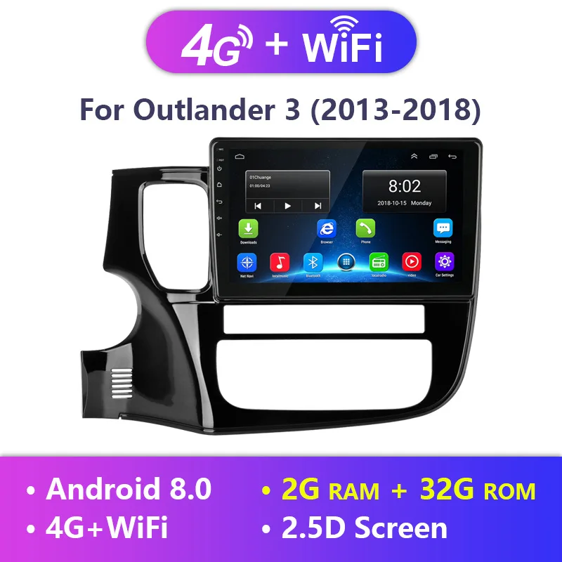 Для Mitsubishi Outlander Xl 3 2012- 2G+ 32G Android 8,1 4G HiFi автомобильный Dvd НАВИГАЦИЯ радио аудиоплеер Авто аудио стерео 2 Din - Цвет: 4G Android player