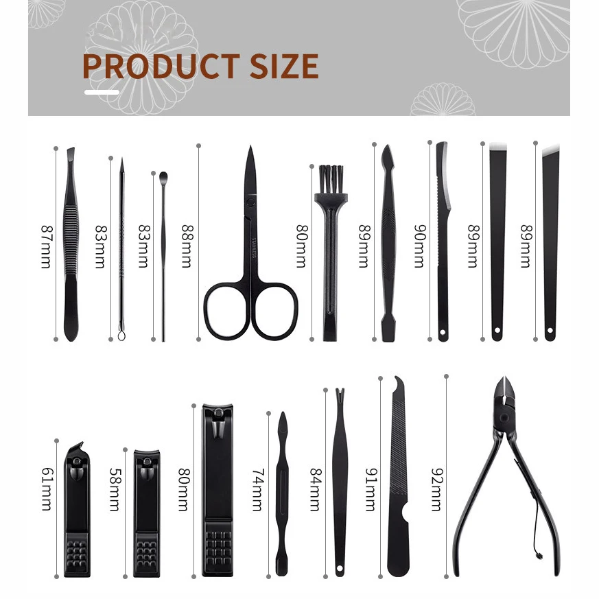 16pcs Pruning Nail Clippers Cutting Pliers Set Single Nail Groove Pedicure Scissors Inflammation Cuticle Clipper Tool Home Tools