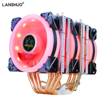 

Dazzling red light stamped double tower 6copper tube CPU radiator suitable for 775 1155 1366 AMD motherboard cooling fan LGA X79