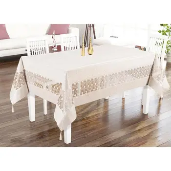 

Tuana Kdk Lux Intermediate Laced Rectangle Table Cover Cream