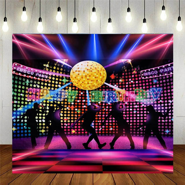 Disco Party Decorations Backdrop Dance Birthday Banner Backdrop,70s 80s 90s  Disco Backdrop Birthday Background Hippie Party Supplies 