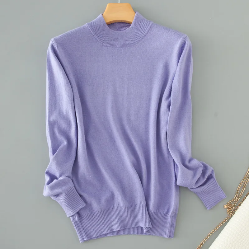 D00498 light purple Qualtiy кашемировый свитер женский Водолазка женские большие размеры Трикотаж Пуловеры Зимние теплые свитера женские D498 - Цвет: D00498 light purple