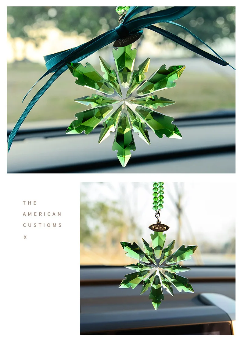 10 цветов изысканный кристалл снежинки Автомобиль Подвеска Прозрачный декор орнамент Защита от солнца Снежинка подвесная отделка Рождественский подарок