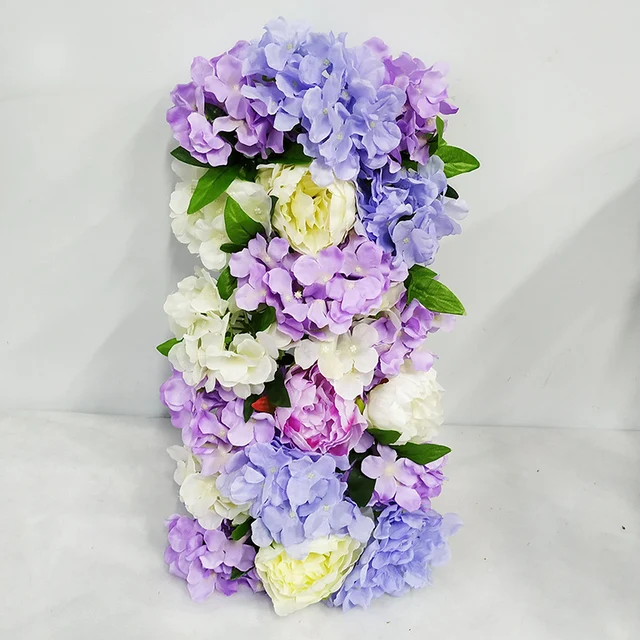 Artificial Peony Rose Hydrangea Row Wedding Background Fake Flower Wall Decoration DIY Combination Wedding Arch Arrangement blue
