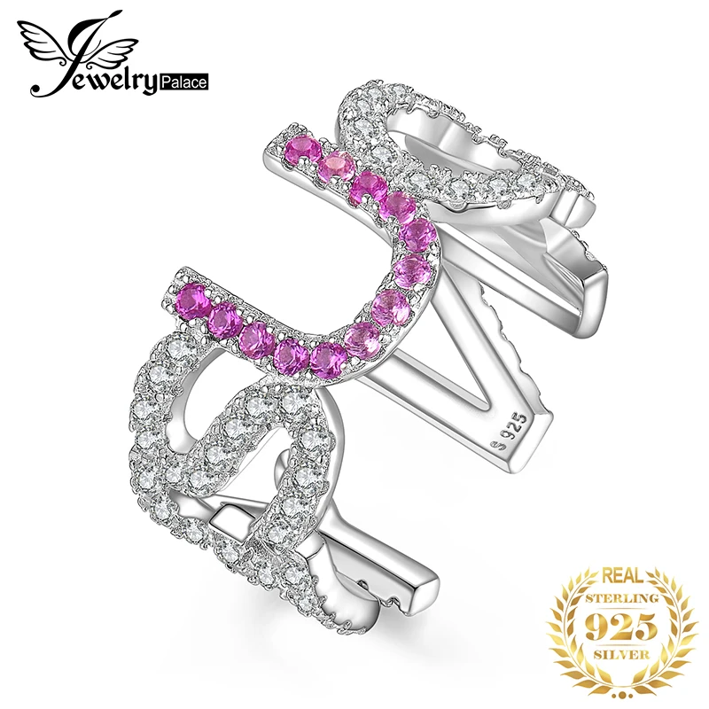 JewelryPalace заглавная письмо создан розовый сапфир Да у может кубического циркония