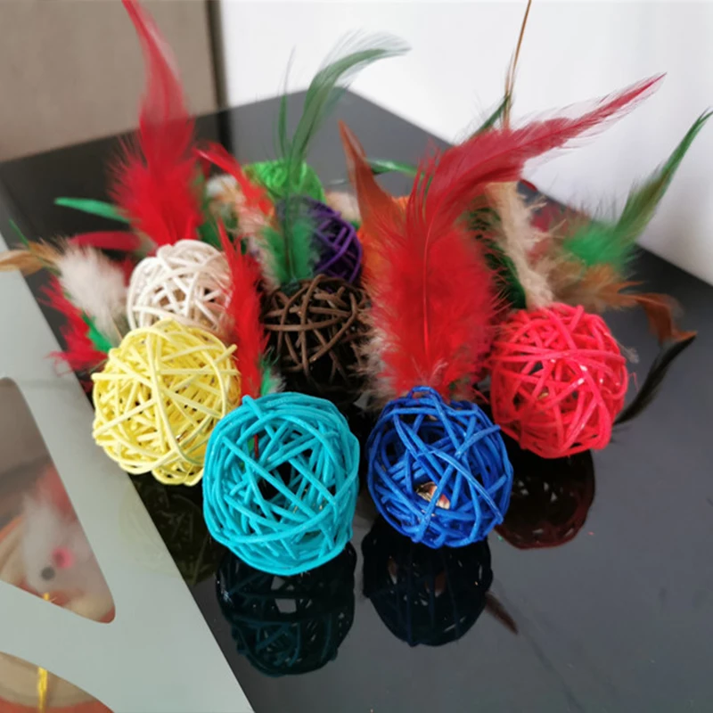 1PCS Cat Interactive Toy With Small Bell Mouse Cage Toys Plastic Artificial Colorful Cat Teaser Toy Supplies