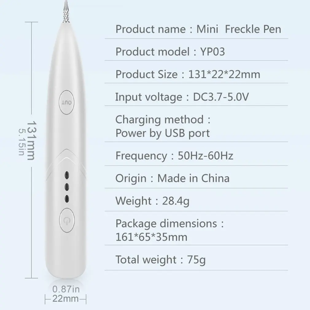 Косметический инструмент для удаления веснушек USB Mini Laser Mole Dark Spot Tattoo Removal LCD ухода