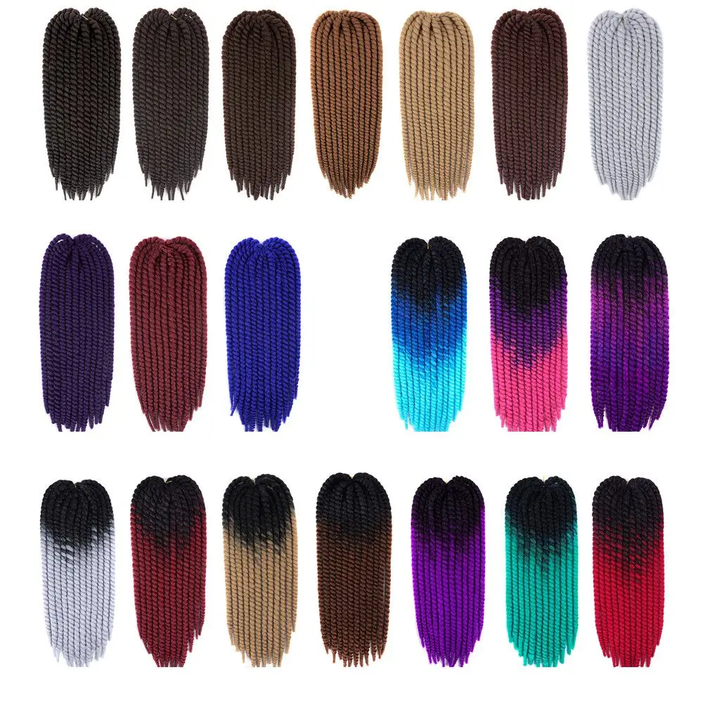 Роскошные для плетения синтезированные волосы 120 г 2" 12 корней/упаковка 6 упаковок два трех цвета Ombre Mambo Twist вязание крючком косы