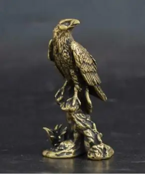 

China's archaize pure brass eagle small statue high 6.8 cm