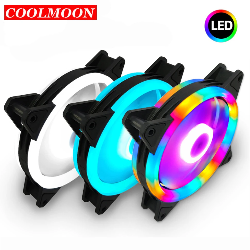 

120mm Computer Cooling Fan RGB PC Radiator Case Adjustable Fan LED Heatsink Colorful Quiet Cooler Fans for Computer Cooler Fans