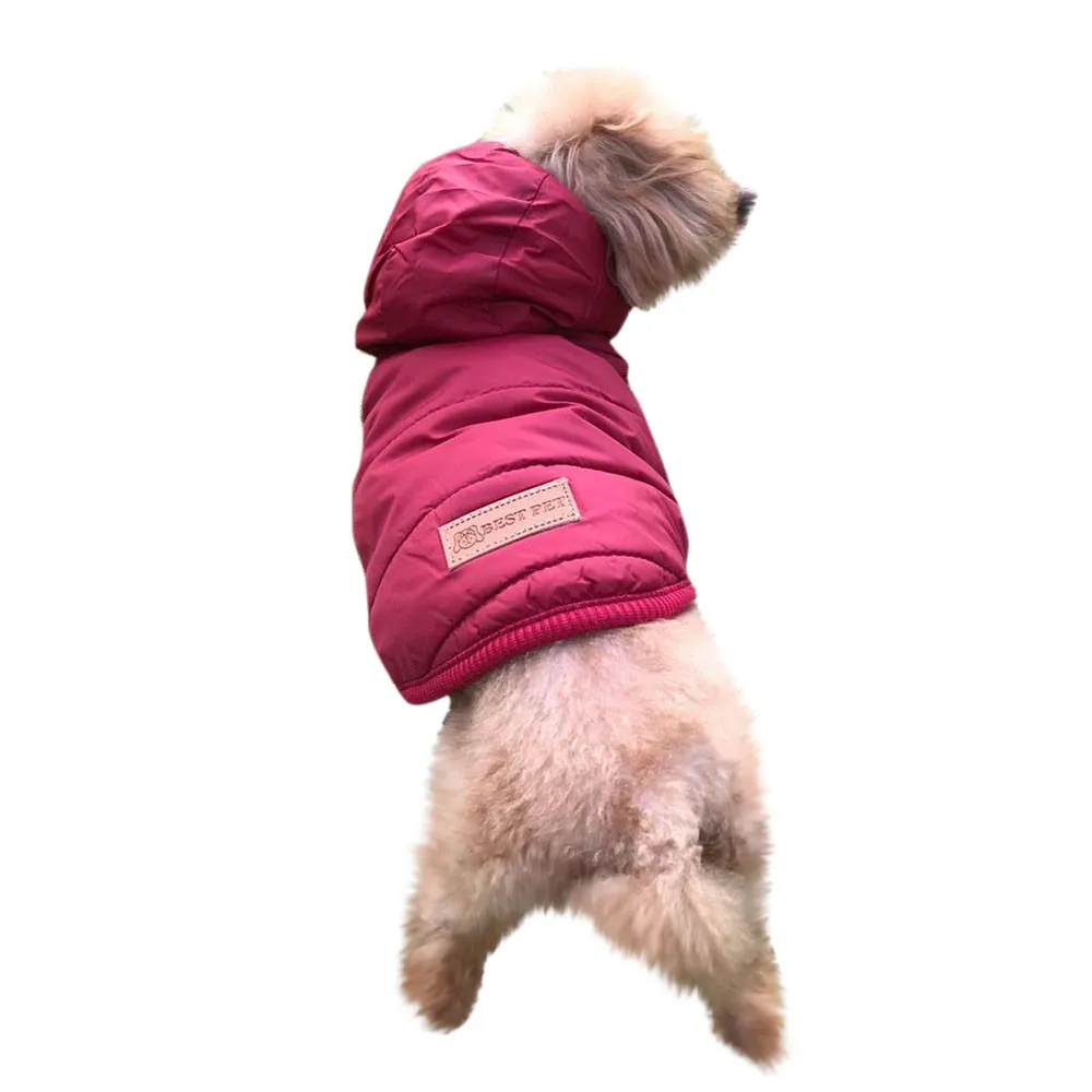 Одежда для собак, теплое пальто для кошек, щенков, костюм с капюшоном, толстая водонепроницаемая куртка, зимнее пальто на кнопках, одежда для чихуахуа