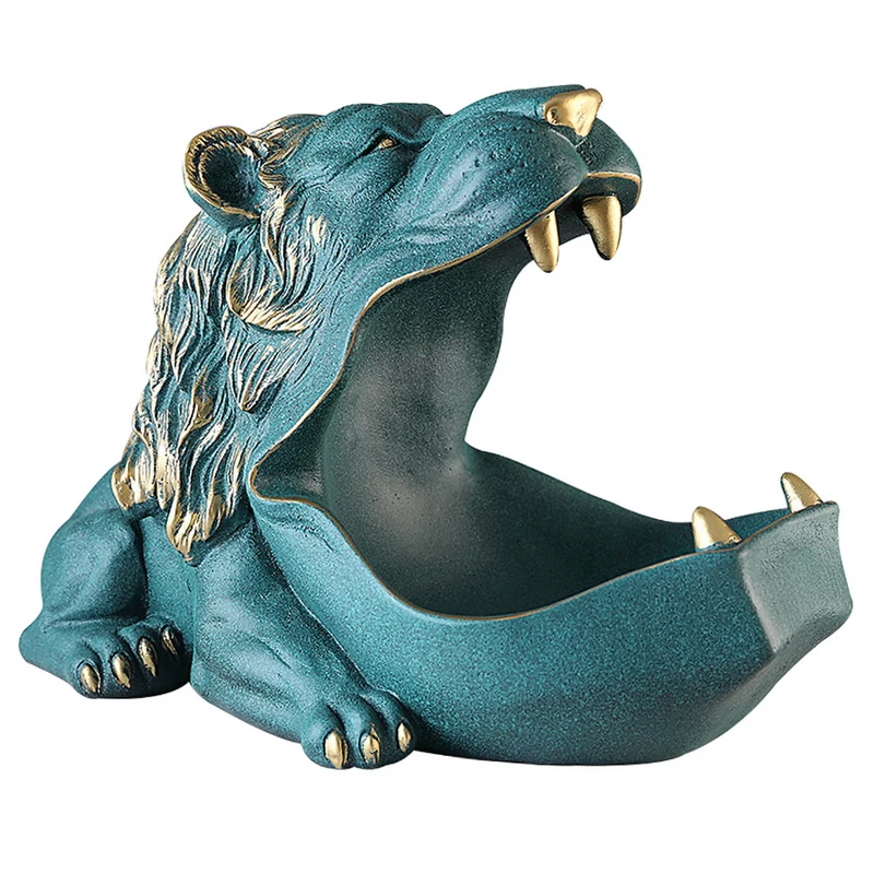 Home Decor,Figurines,Lion,Sculpture,Living Room,Table Decoration,Modern,Multifunction,Desktop,Keys Storage Box,Decorative Statue