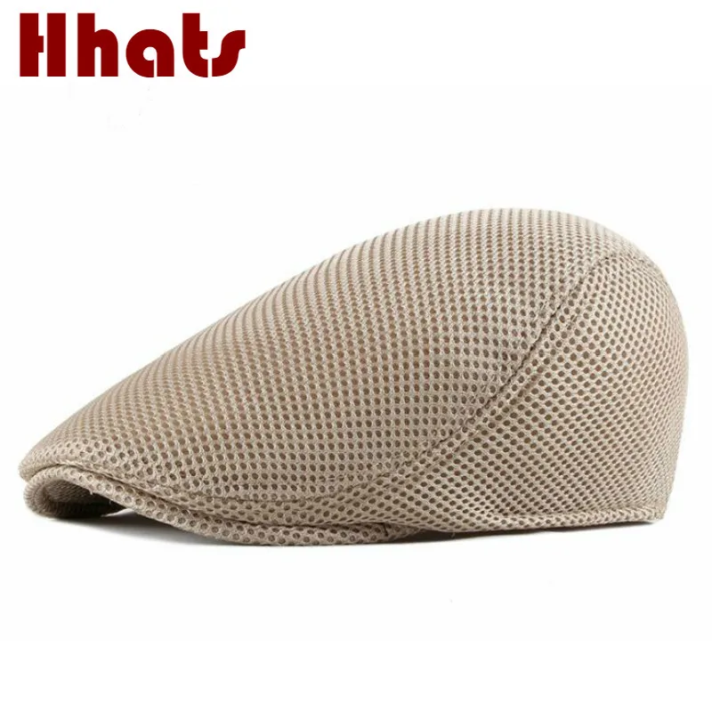

summer mesh beret hat for men casual breathable flat cap cabblie vintage advance ivy cap british western style newsboy hat bone