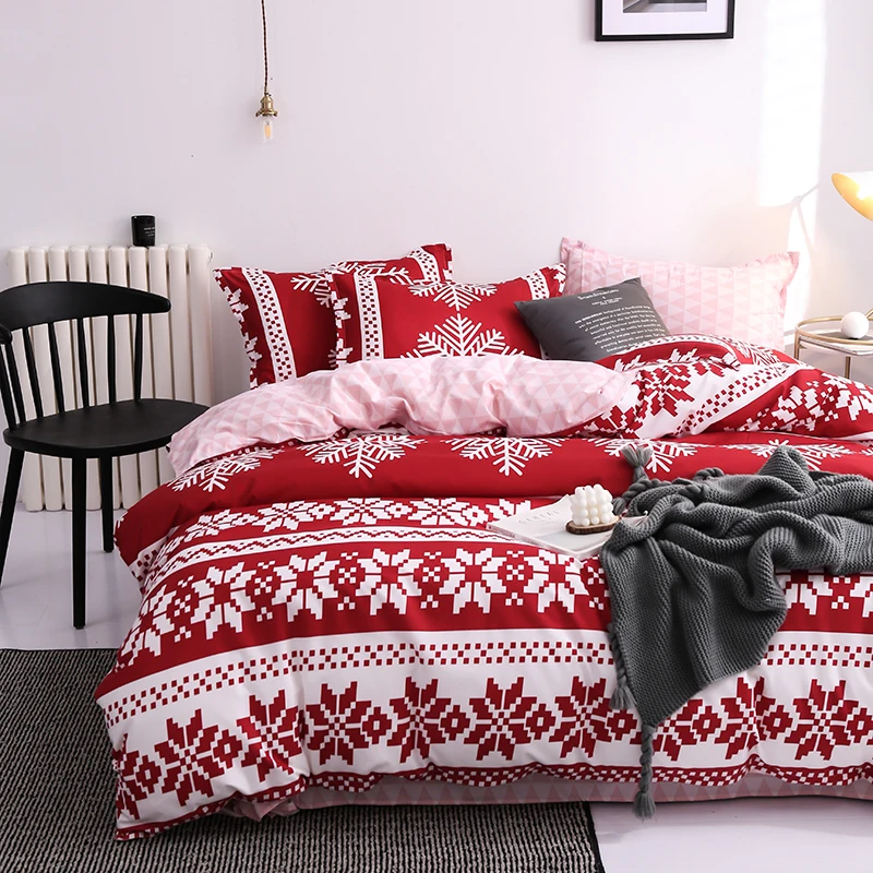 Высококачественный Рождественский Комплект постельного белья пододеяльник+ простыня+ наволочка без одеяла - Цвет: MO 2