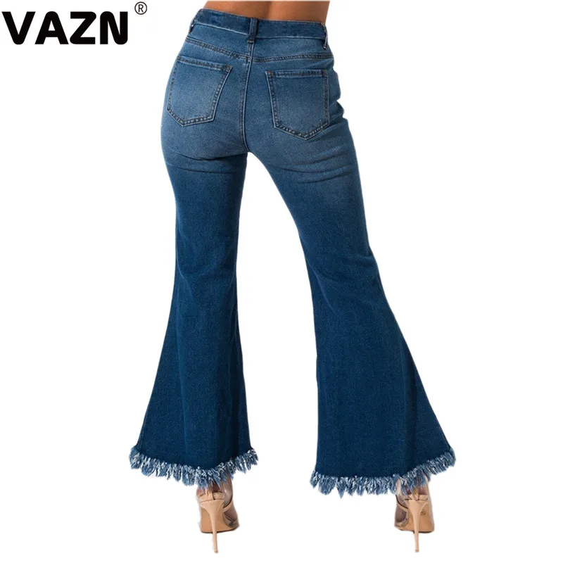 VAZN JLX8918, новинка, джинсы, элегантные, для зрелых лет, сексуальные, модные, высокие, формальные комбинезоны, высокая талия, женские, длинные, тонкие, сапоги, Обрезанные штаны